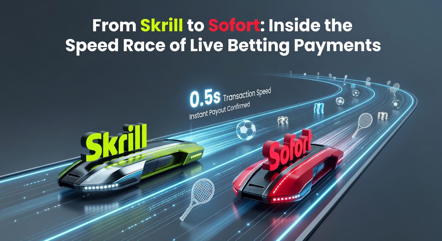 Vergleichstabelle mit Uhrzeigern für Skrill und Sofort, umgeben von Live-Wetten-Screenshots und Geschwindigkeitsindikatoren