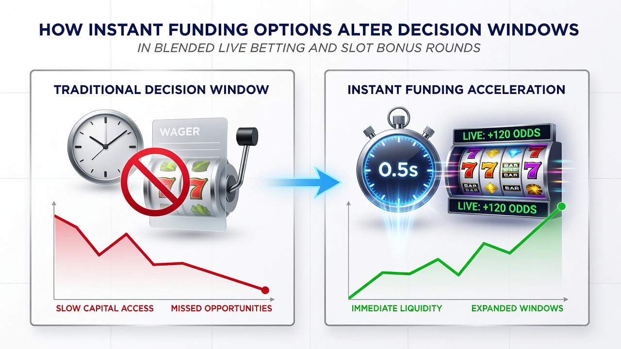 Decision windows in live betting combined with slot bonus rounds